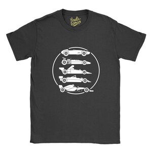 Formula One Evolution Vintage Racing T-shirt - F1 autoprint, uniseks katoen afbeelding 3