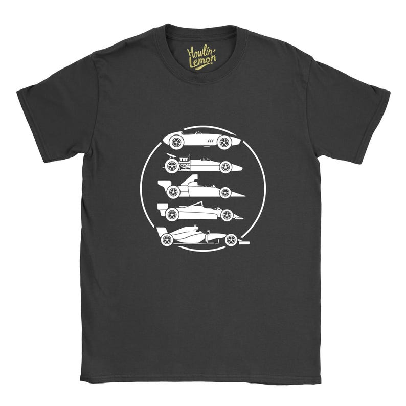 Formula One Evolution Vintage Racing T-shirt - F1 autoprint, uniseks katoen afbeelding 3