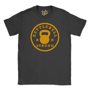 Koszulka z nadrukiem "Kettlebell Strong" do ćwiczeń na siłownię