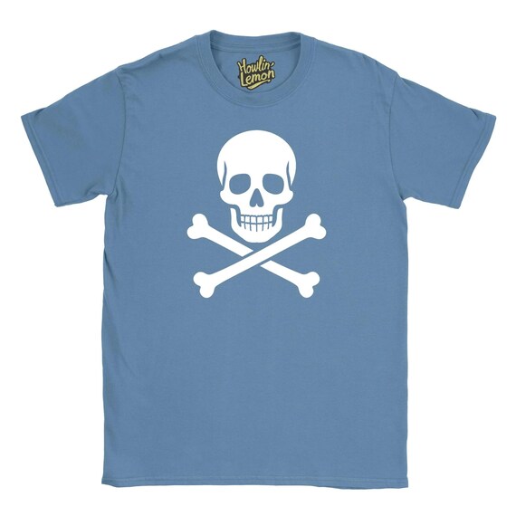 ヴィンテージ風スカル＆クロスボーン海賊Tシャツ - ジョリーロジャー 