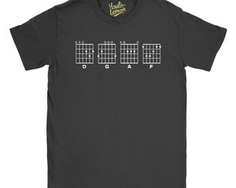 Guitarist T-Shirt D,G,A,F Dont give a *** | Funny gutar tab gift Mens womens