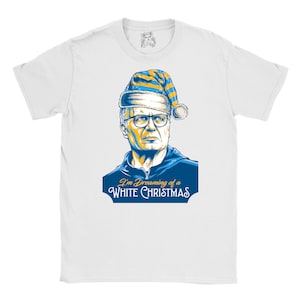 Marcelo Bielsa T-Shirt | Dreaming of A White Christmas | Black and White Leeds Tee | Funny Christmas Gift