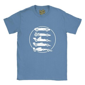 Formula One Evolution Vintage Racing T-shirt - F1 autoprint, uniseks katoen afbeelding 2