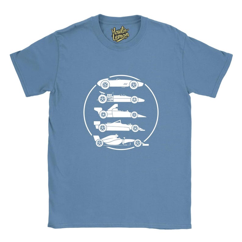 Formula One Evolution Vintage Racing T-shirt - F1 autoprint, uniseks katoen afbeelding 2