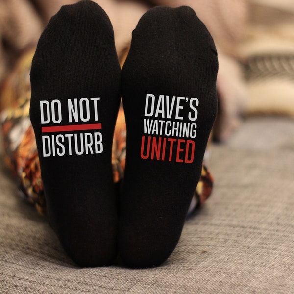 Do Not Disturb Manchester Name Socks - Personalised Printed and Personalised - Birthday Gift - Christmas Gift - Football - Custom
