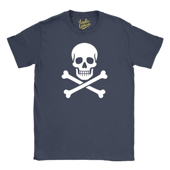 ヴィンテージ風スカル＆クロスボーン海賊Tシャツ - ジョリーロジャー 