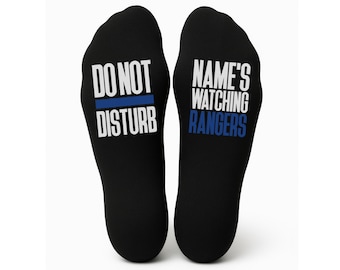 Custom Do Not Disturb Watching Rangers Name Socks - Personalised Printed and Personalised - Birthday Gift - Christmas Gift