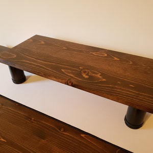 Solid Wood Monitor Stand with Metal Legs
