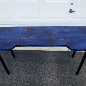 Custom Made Charred Solid Wood Computer Desk with Color Stain | Custom Colors and Sizes
