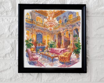 Gold palace cross stitch pattern PDF