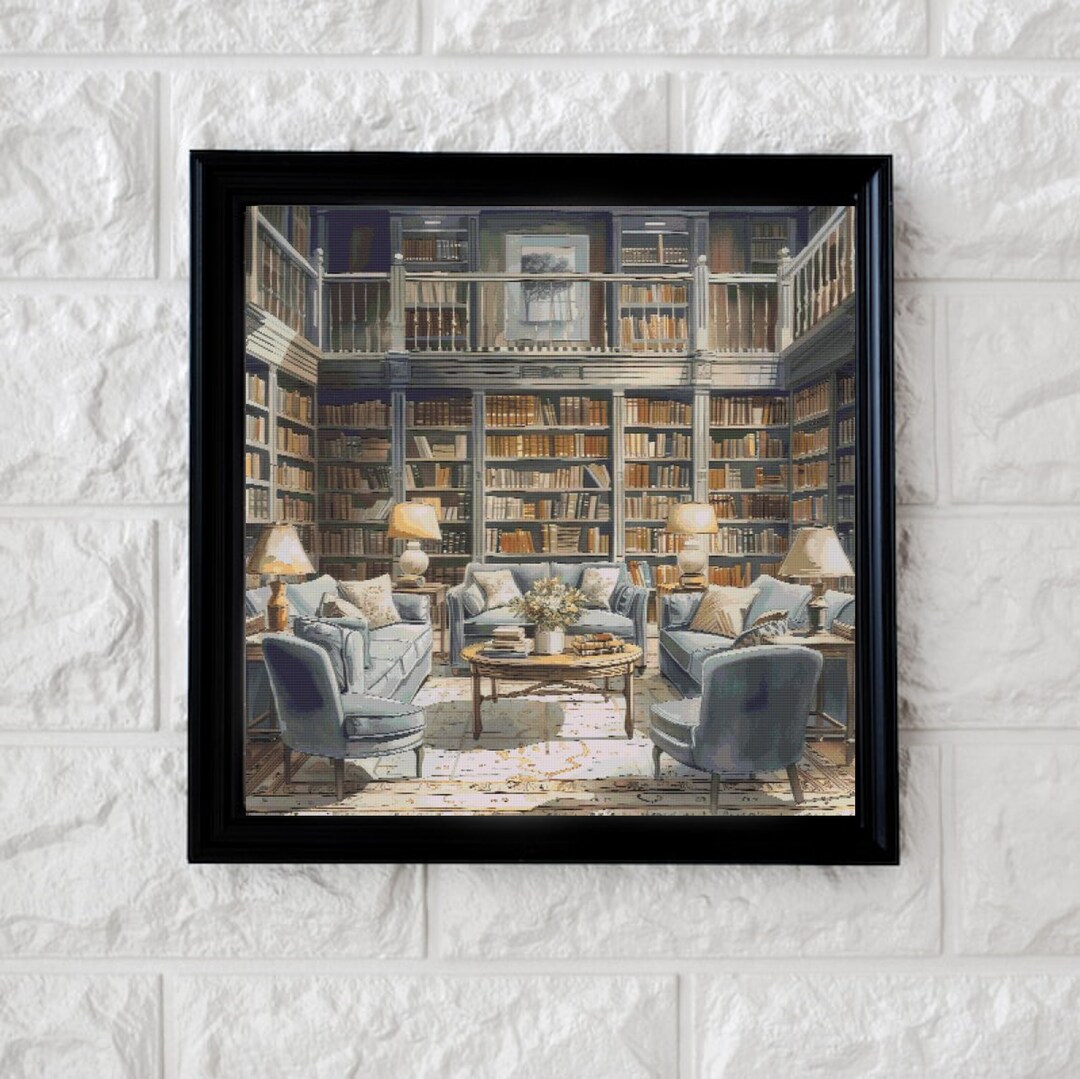 Cozy Library Cross Stitch Pattern Full Coverage PDF - Etsy