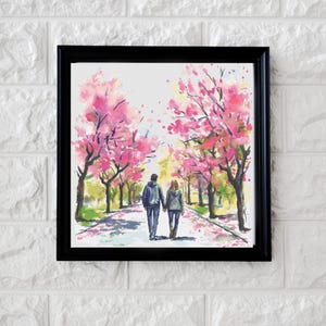 Cherry blossom couple cross stitch pattern PDF