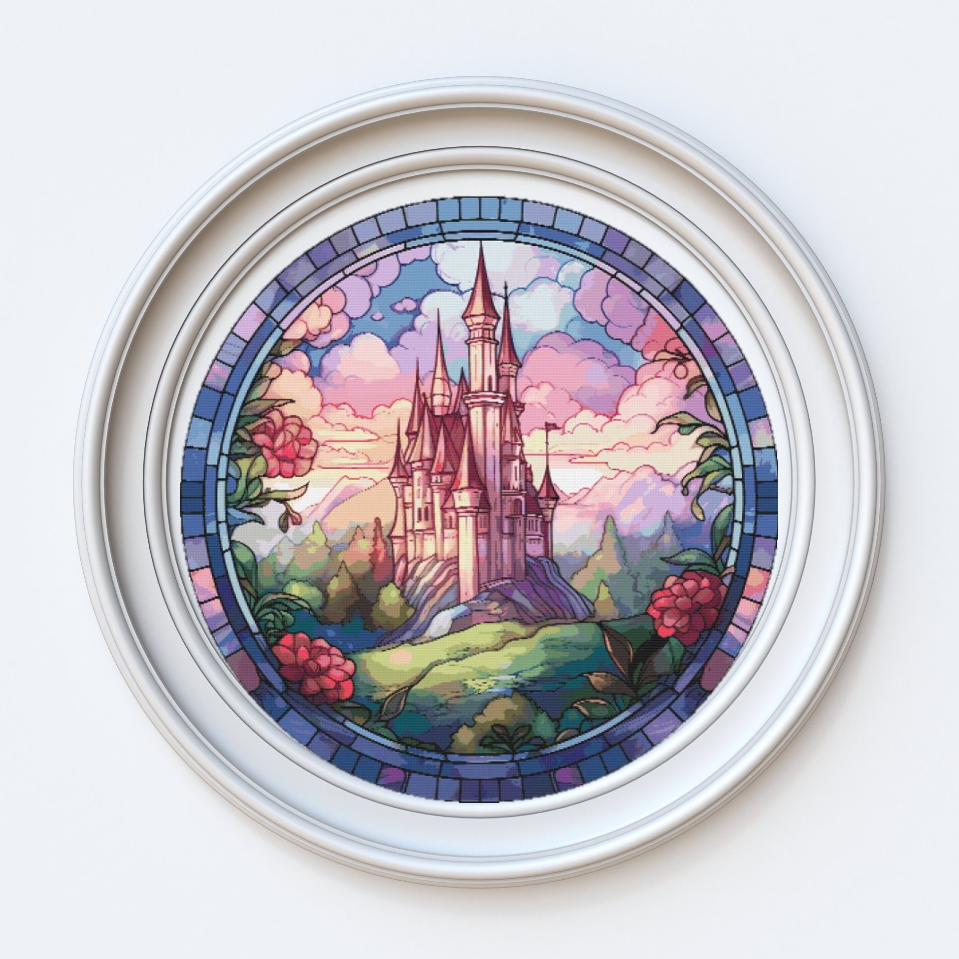 Fairy-tale Mosaic Castle Cross Stitch Pattern Full Coverage PDF - Etsy