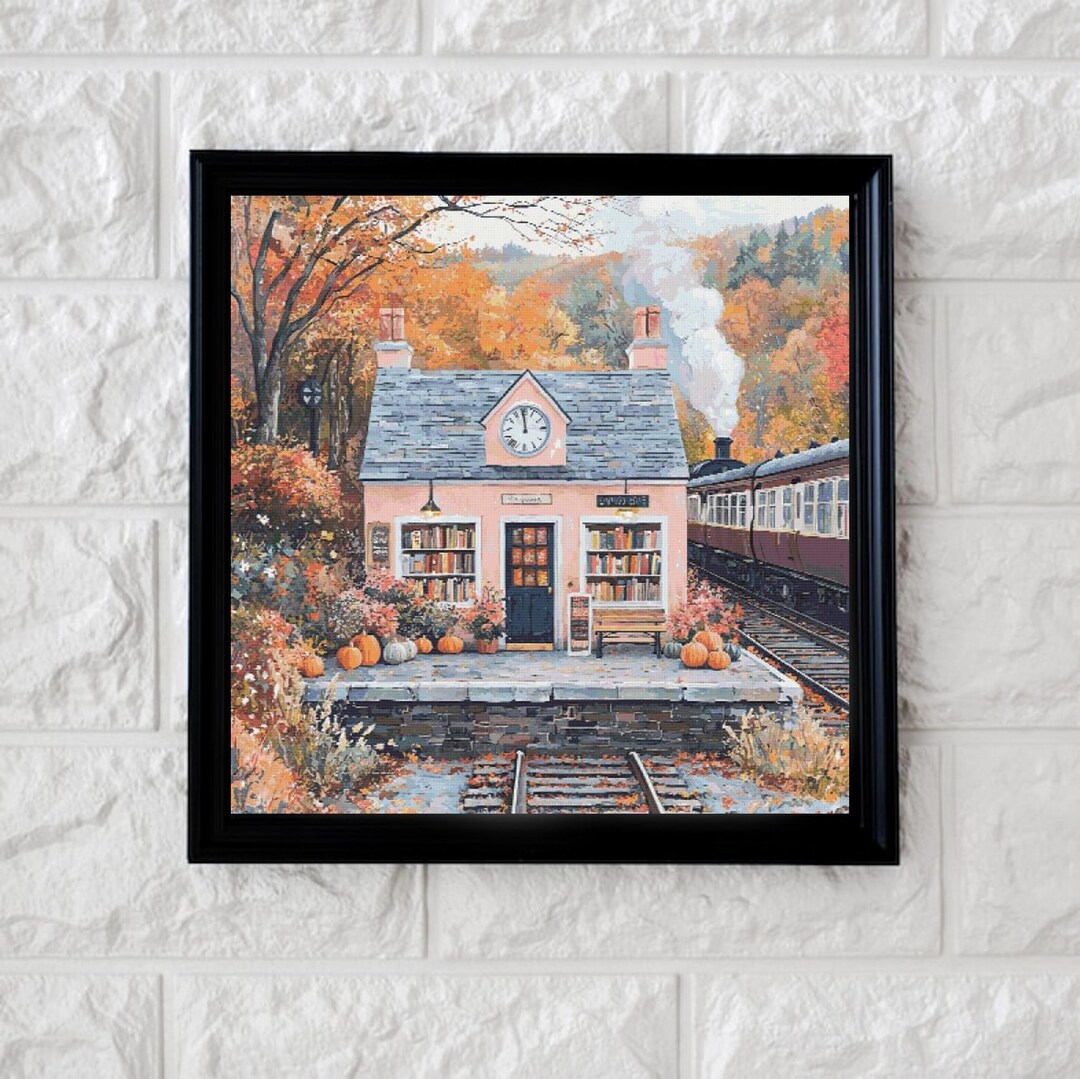Station Bookshop Cross Stitch Pattern Full Coverage PDF - Etsy