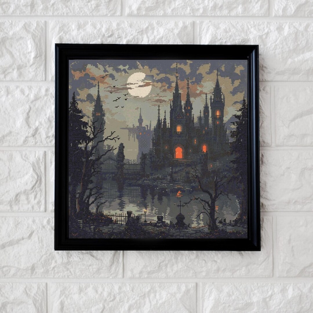 Castle Across the Lake Cross Stitch Pattern Full Coverage PDF - Etsy