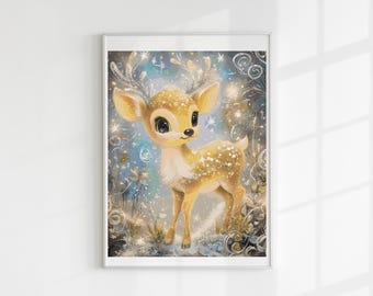 Cute deer cross stitch pattern full coverage PDF