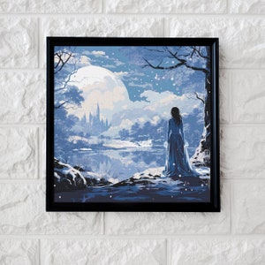 Winter scene cross stitch pattern full coverage PDF