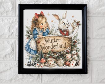 Alice im Winterwunderland Kreuzstichmuster (PDF, vollständiger Download)