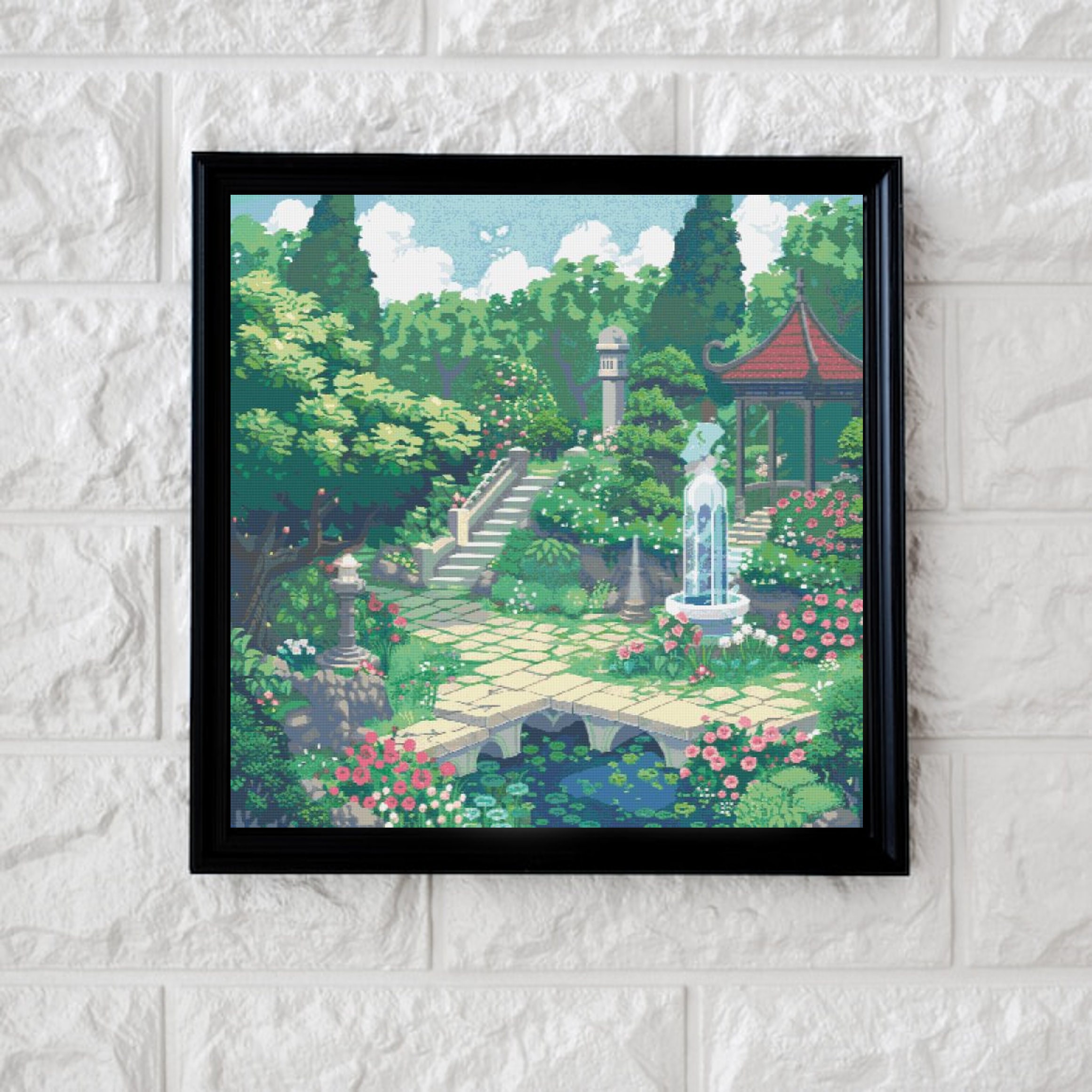 Pretty Pixel Garden Cross Stitch Pattern Full Coverage PDF - Etsy
