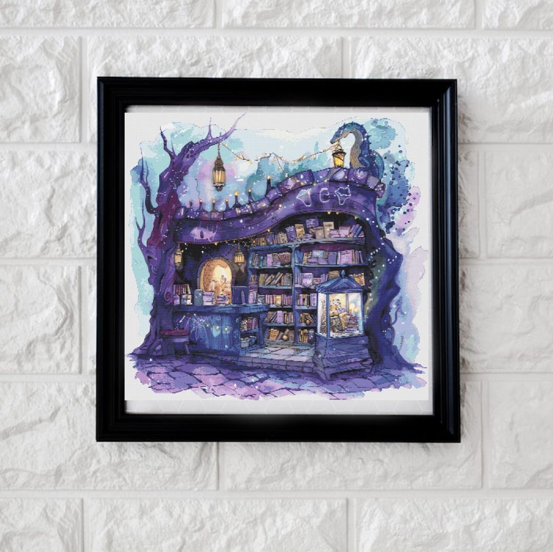 Magical Bookshelves Cross Stitch Pattern PDF - Etsy