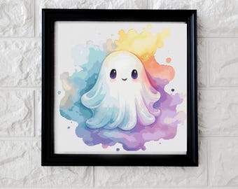 Colourful ghost cross stitch pattern PDF