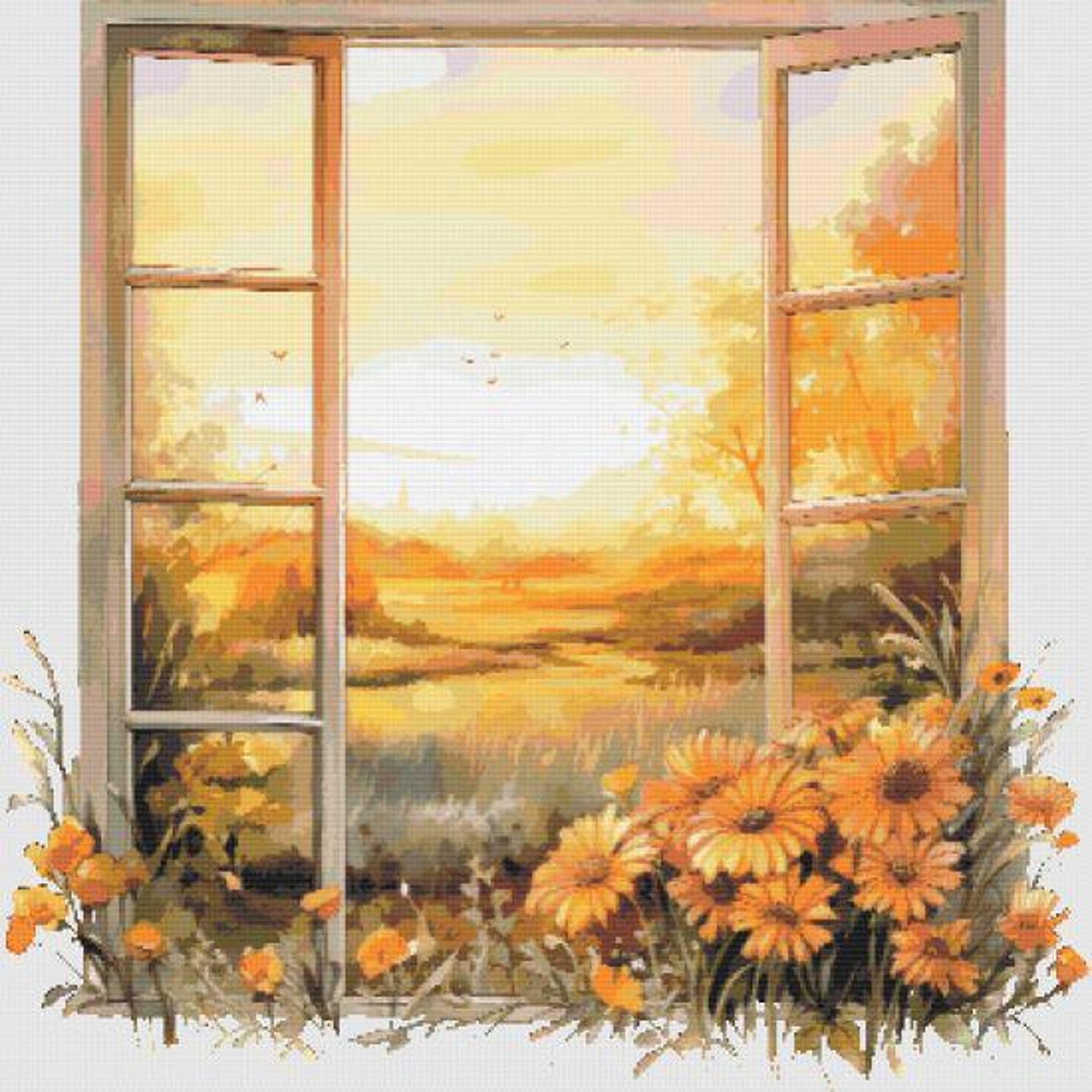 Dusk Window Cross Stitch Pattern PDF - Etsy