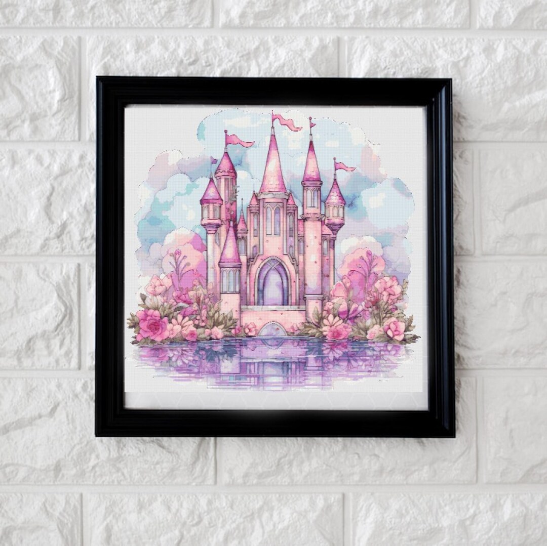 Pretty Pink Castle Cross Stitch Pattern PDF - Etsy