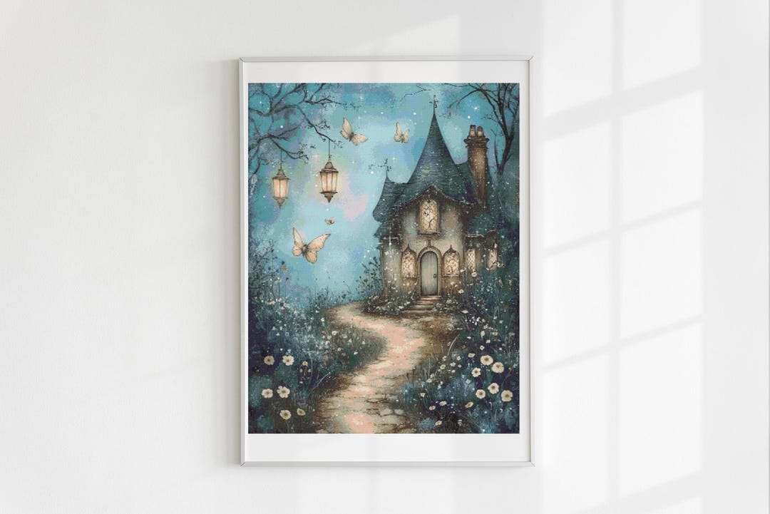 Small Castle Cross Stitch Pattern Full Coverage PDF - Etsy