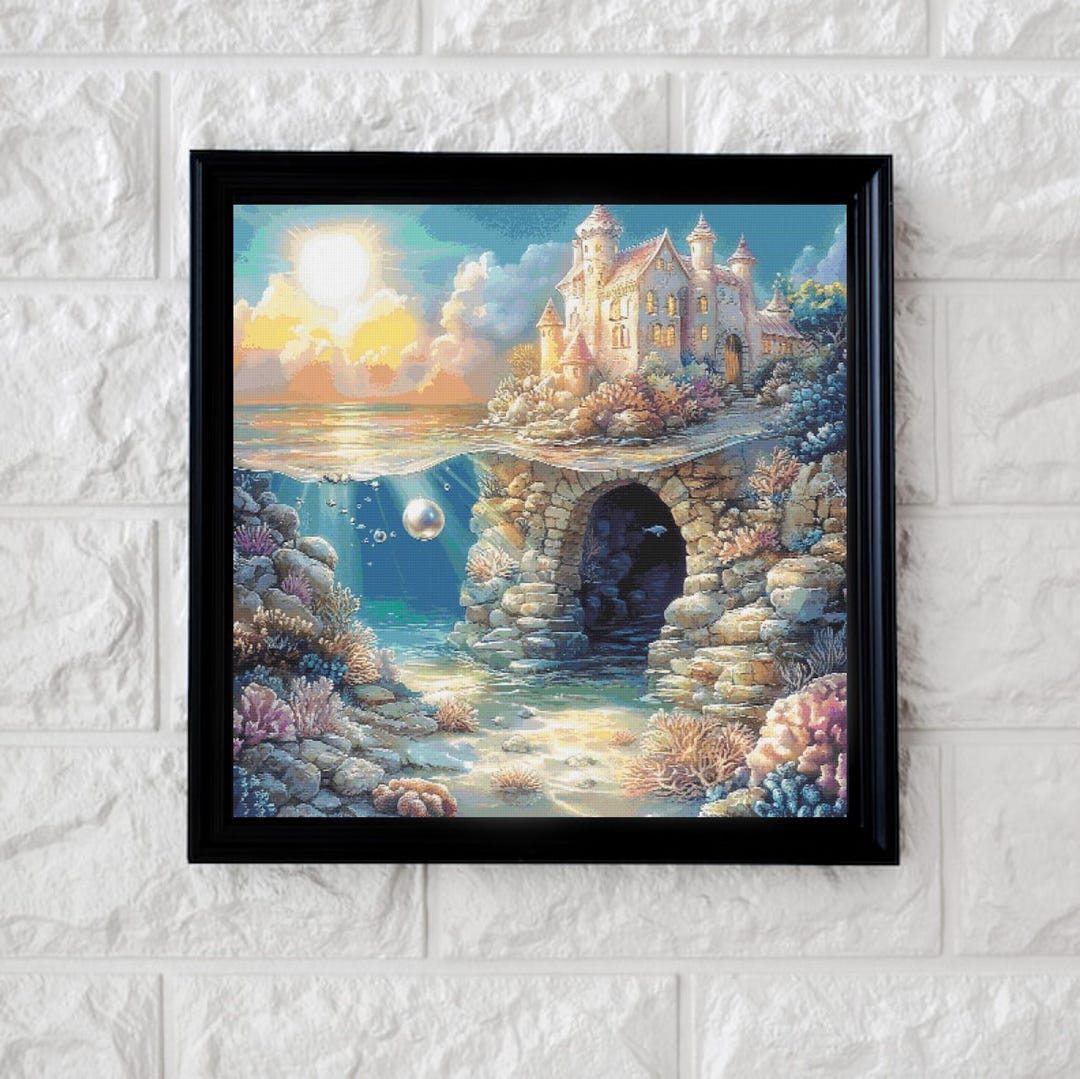 Cave Under the Castle Cross Stitch Pattern Full Coverage PDF - Etsy