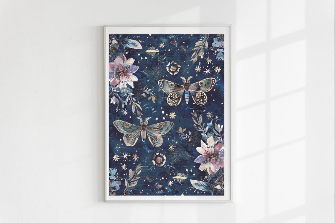 Blue Moths Cross Stitch Pattern Full Coverage PDF - Etsy