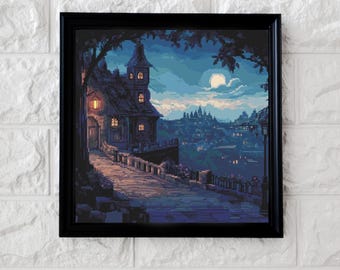 Arrived at sunset cross stitch pattern full coverage PDF
