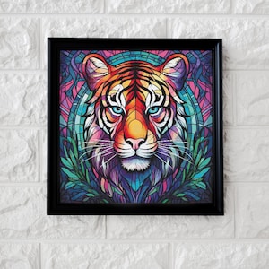 Buntglas lila Tiger Kreuzstichmuster Volldeckung PDF