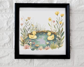Duck pond cross stitch pattern PDF