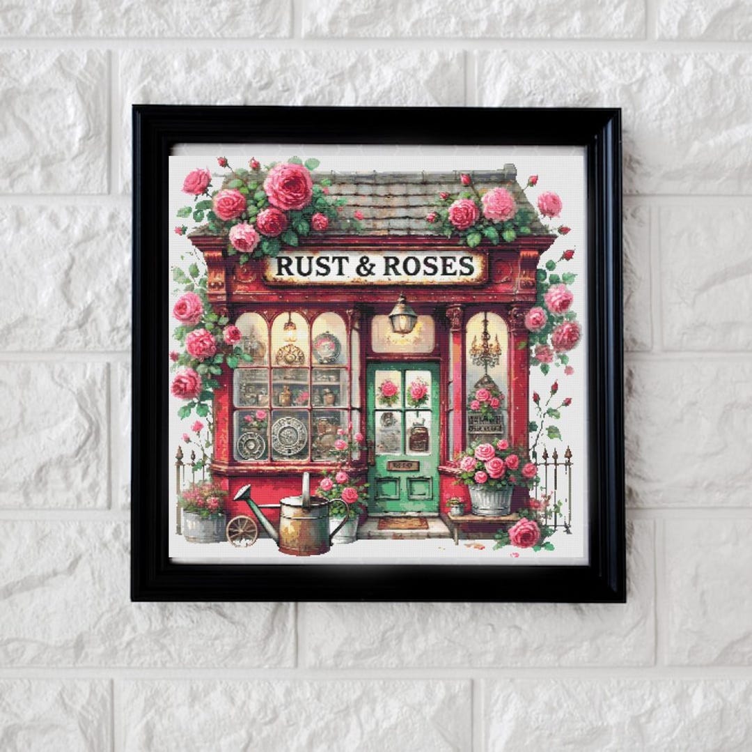 Rust And Roses Rust and Roses Shop Cross Stitch Pattern PDF - Etsy