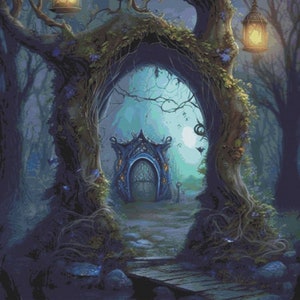 Dark Enchanted Forest Cross Stitch Pattern Full Coverage PDF - Etsy