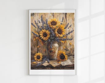 Sunflower vase cross stitch pattern full coverage PDF