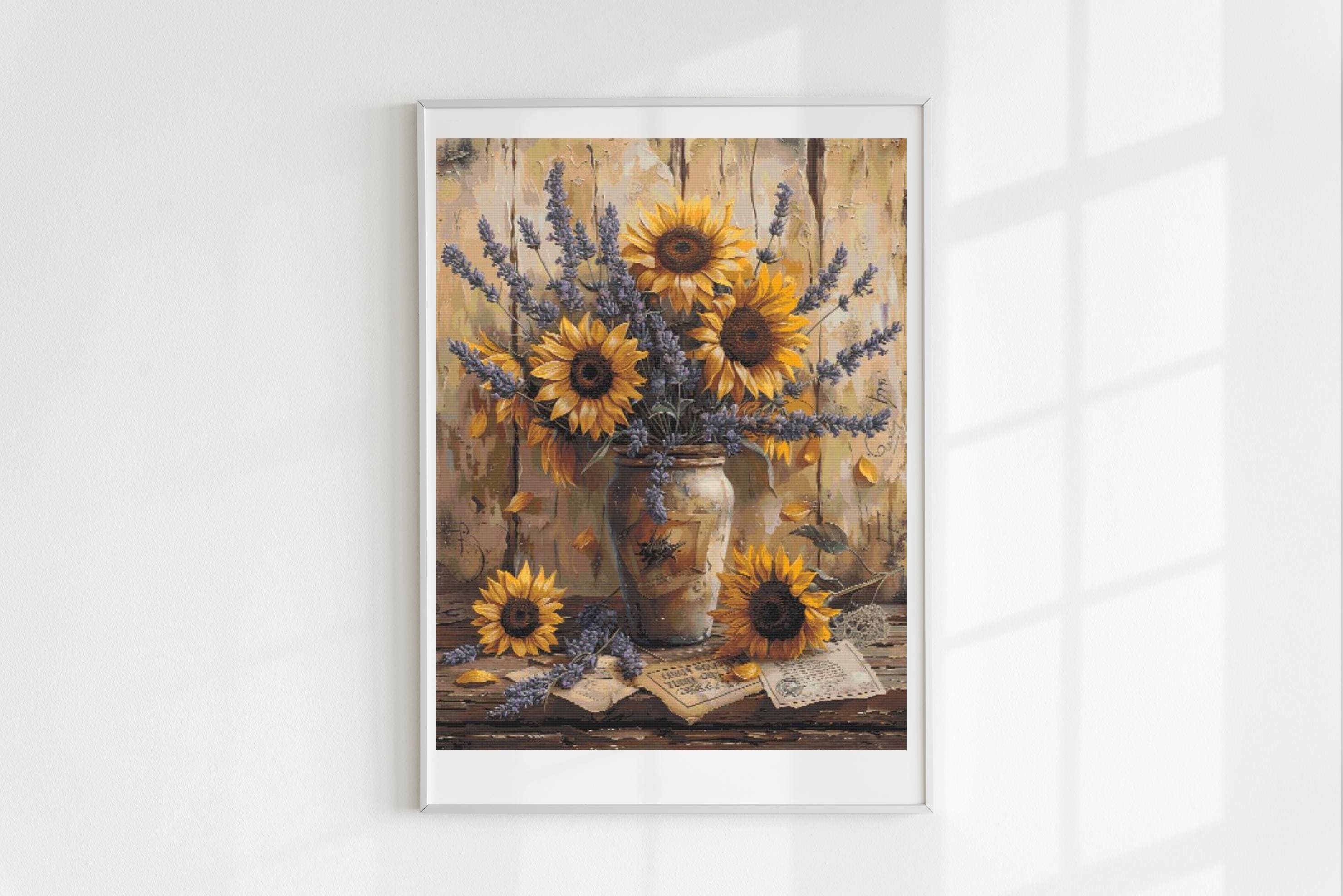 Riolis Stickpackung ‚Lila Blumen In Vase‘ – Komplettes Set Mit Garn, Stoff, Nadel & Anleitung (Zählmuster)