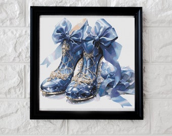 Glass slippers cross stitch pattern PDF