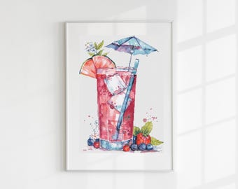 Schema punto croce per cocktail estivo in PDF