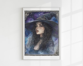 Beautiful witch cross stitch pattern full coverage PDF