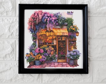 Overgrown florist cross stitch pattern PDF