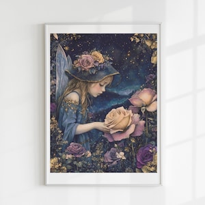 Flower fairy cross stitch pattern full coverage PDF