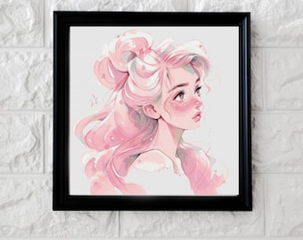 Pink Blushing Anime Mädchen Kreuzstichmuster PDF