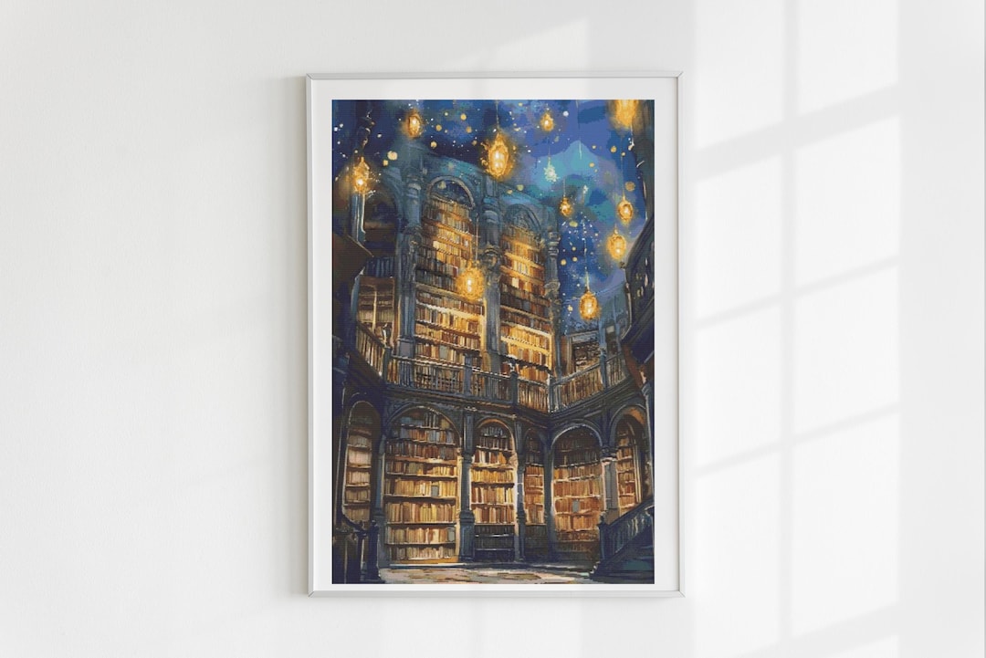 Giant Library Cross Stitch Pattern Full Coverage PDF - Etsy