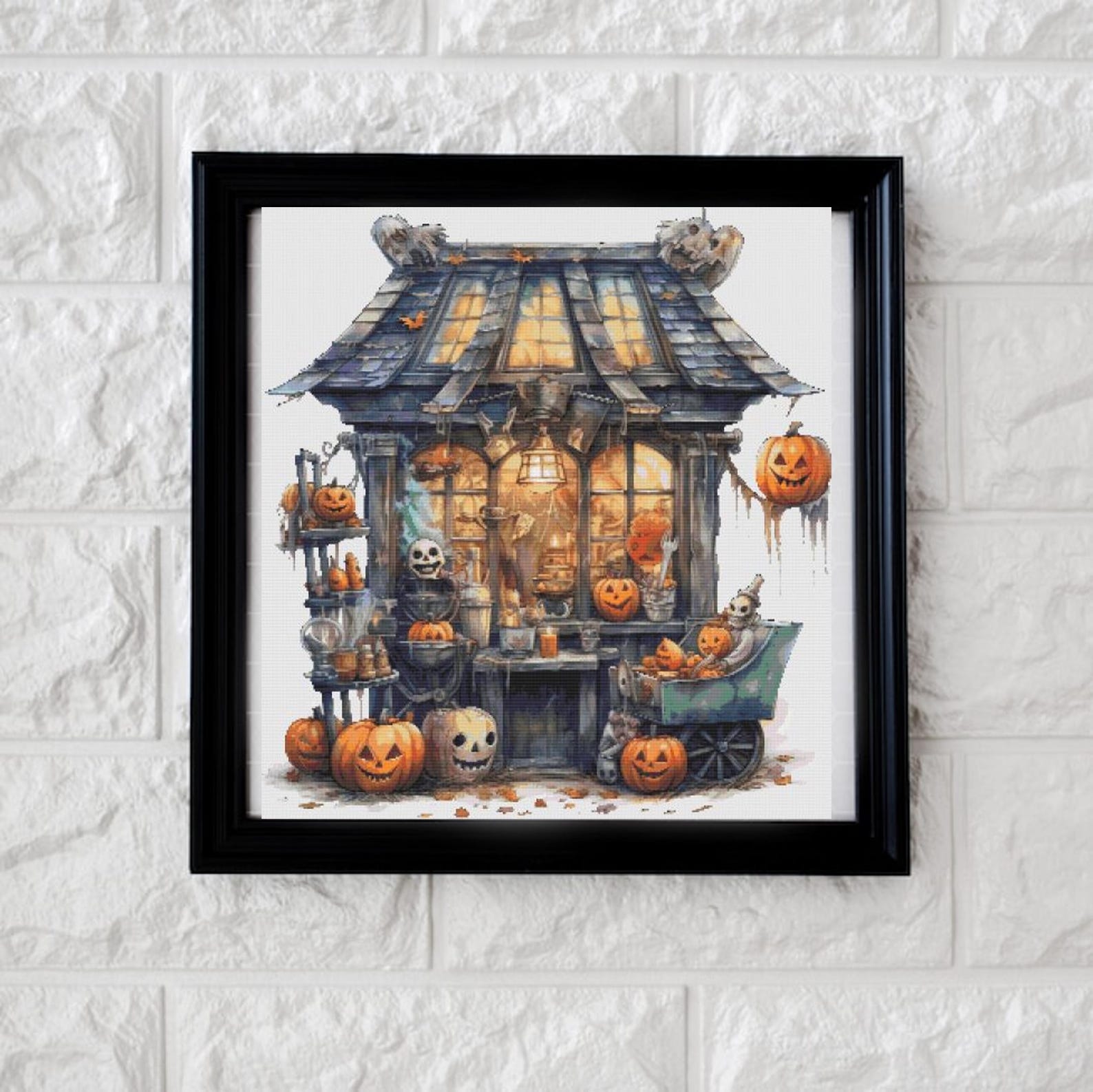 Haunted Halloween Store Cross Stitch Pattern PDF - Etsy