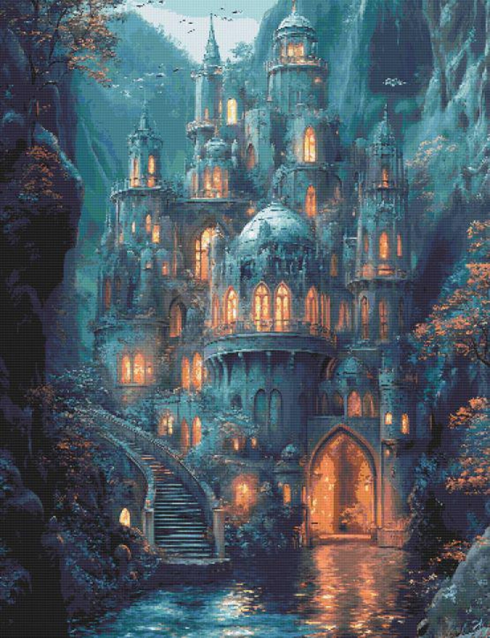 Underwater City Cross Stitch Pattern Full Coverage PDF - Etsy