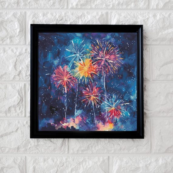 Tableau sur toile Grand feu d'artifice professionnels Affichage