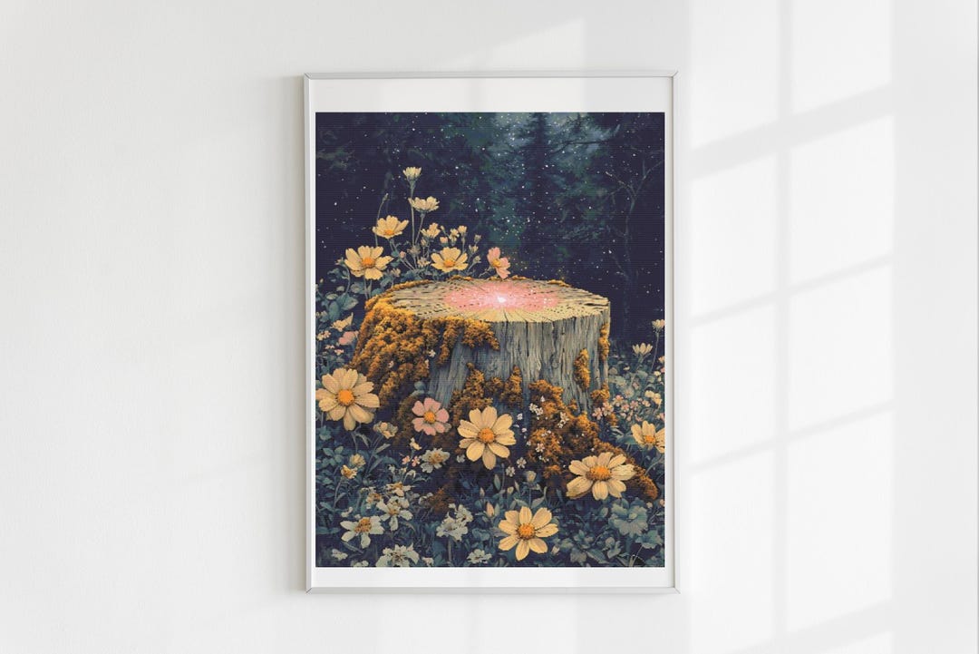 Magical Tree Stump Cross Stitch Pattern Full Coverage PDF - Etsy