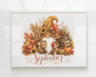 September-Gnom-Kreuzstichmuster (PDF, vollständiger Download)