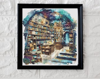 Starry Night Bookshop Cross Stitch Pattern Full Coverage PDF - Etsy